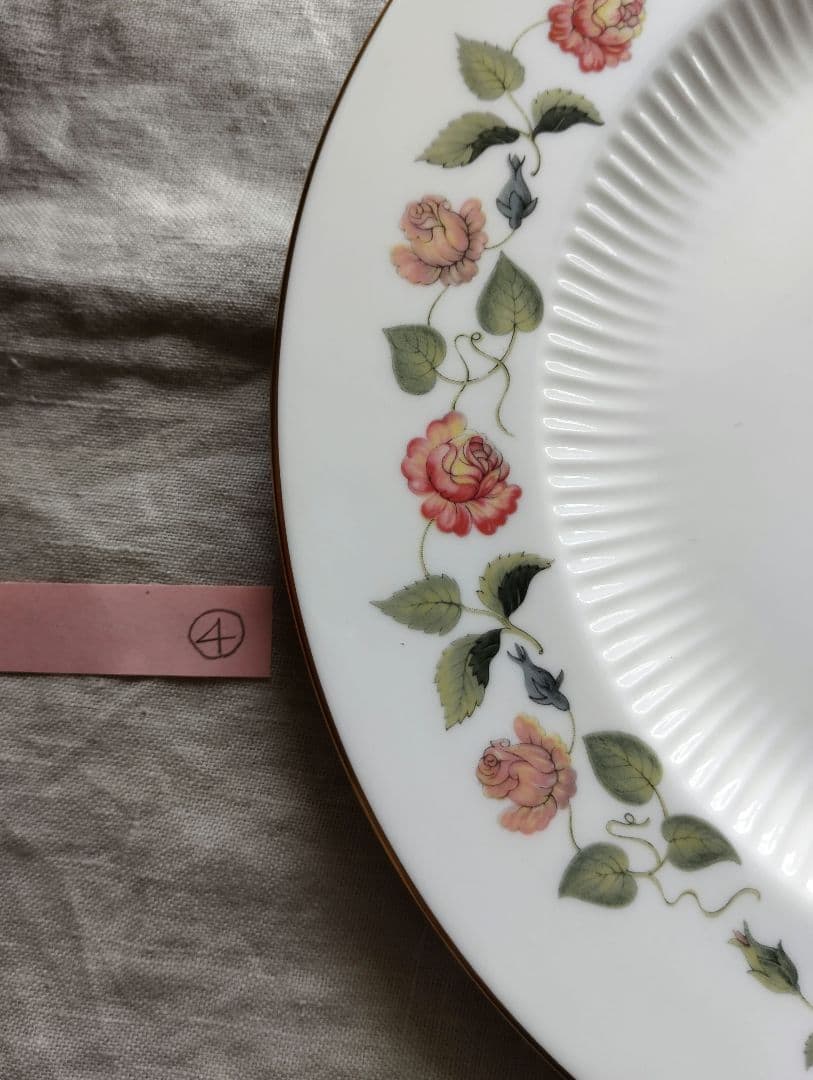 ④希少　50年前の未使用品　 India Rose 27皿 黒壺