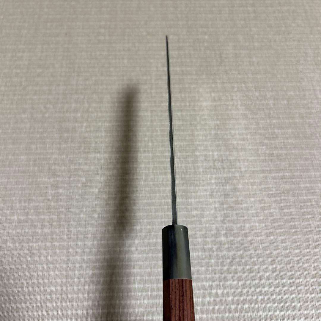 本焼　剥き包丁　白一鋼　佑成　ムキモノ　和包丁　薄刃　紫檀黒水牛八角柄