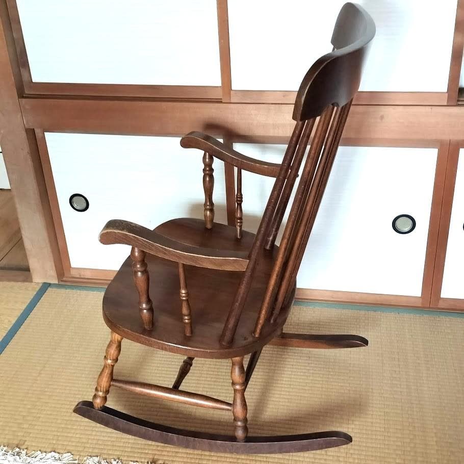 柏木工 ロッキングチェア 昭和レトロ ビンテージ 木製 無垢材 椅子 飛騨高山