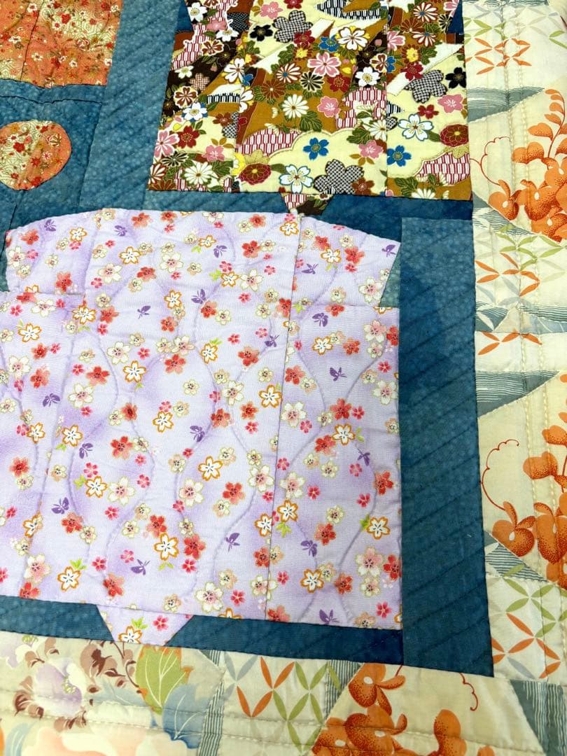 ハンドメイド パッチワーク キルト タペストリー 和風