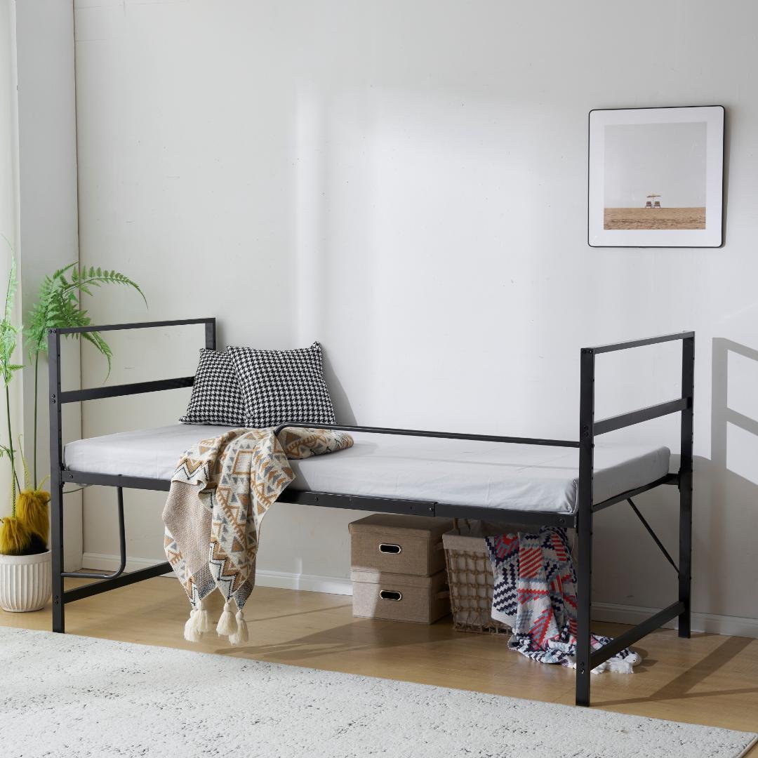 耐震 ベッド ロータイプ 北欧風 大人 一人暮らし【高さ110cm】Black