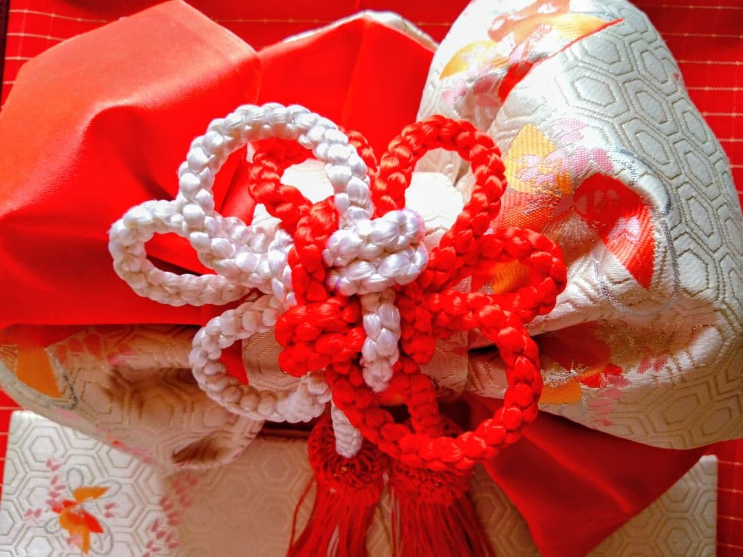 七五三オレンジの華やかな花柄着物 帯・帯締め・バック・草履・その他フルセット