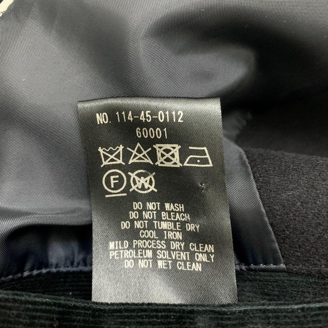 【美品】SHIPS✨スーパー160s メリノウール シングルピーコート ネイビー