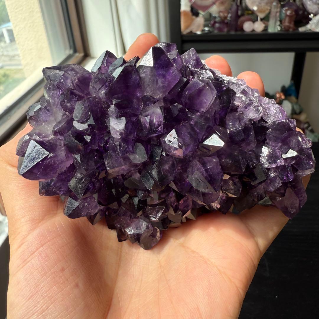 天然石アメジストの原石　置物NO.090713