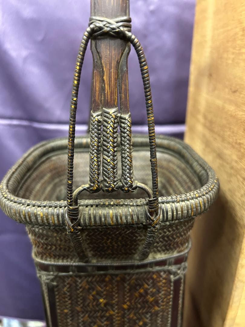 2代目田辺竹雲斎作　堺市の竹工芸品　花籠