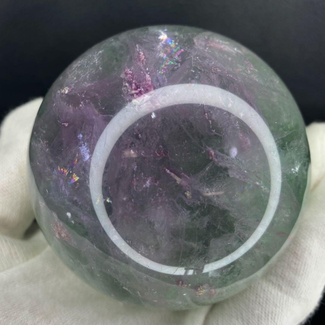 爆レア 絶品❗️レインボー☆フローライト 丸玉 パワーストーン☆天然石原石A655