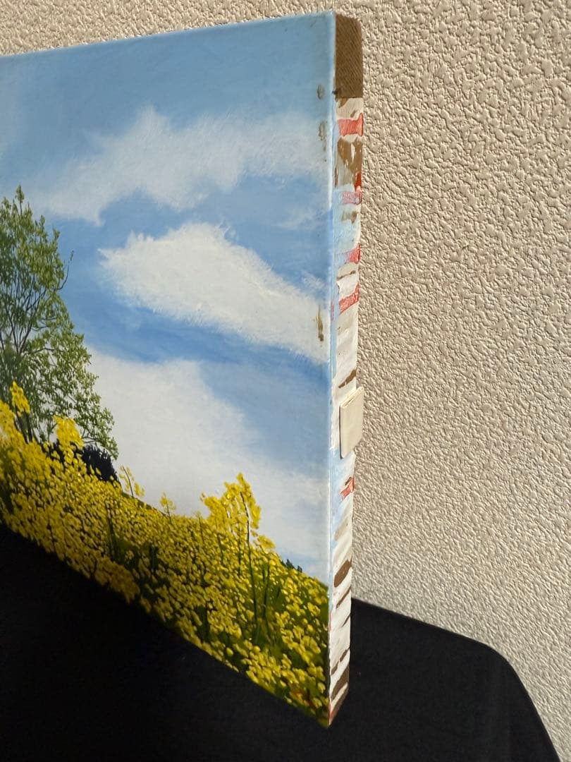 洋画家・百瀬智宏 【花の風】風景画 油彩画 在銘　送料込み