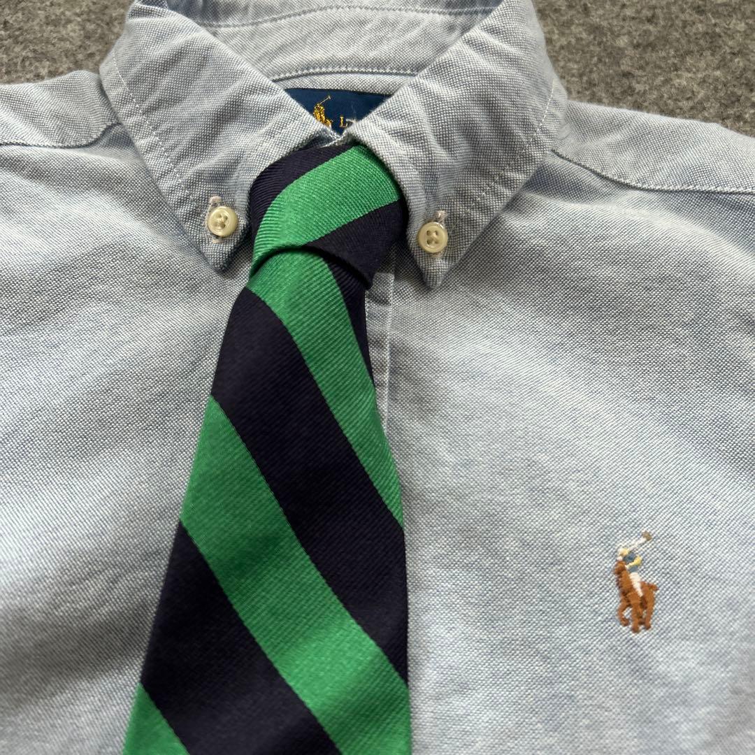 ラルフローレン キッズ スーツ 長袖シャツ ネクタイ 120 金ボタン ネイビー