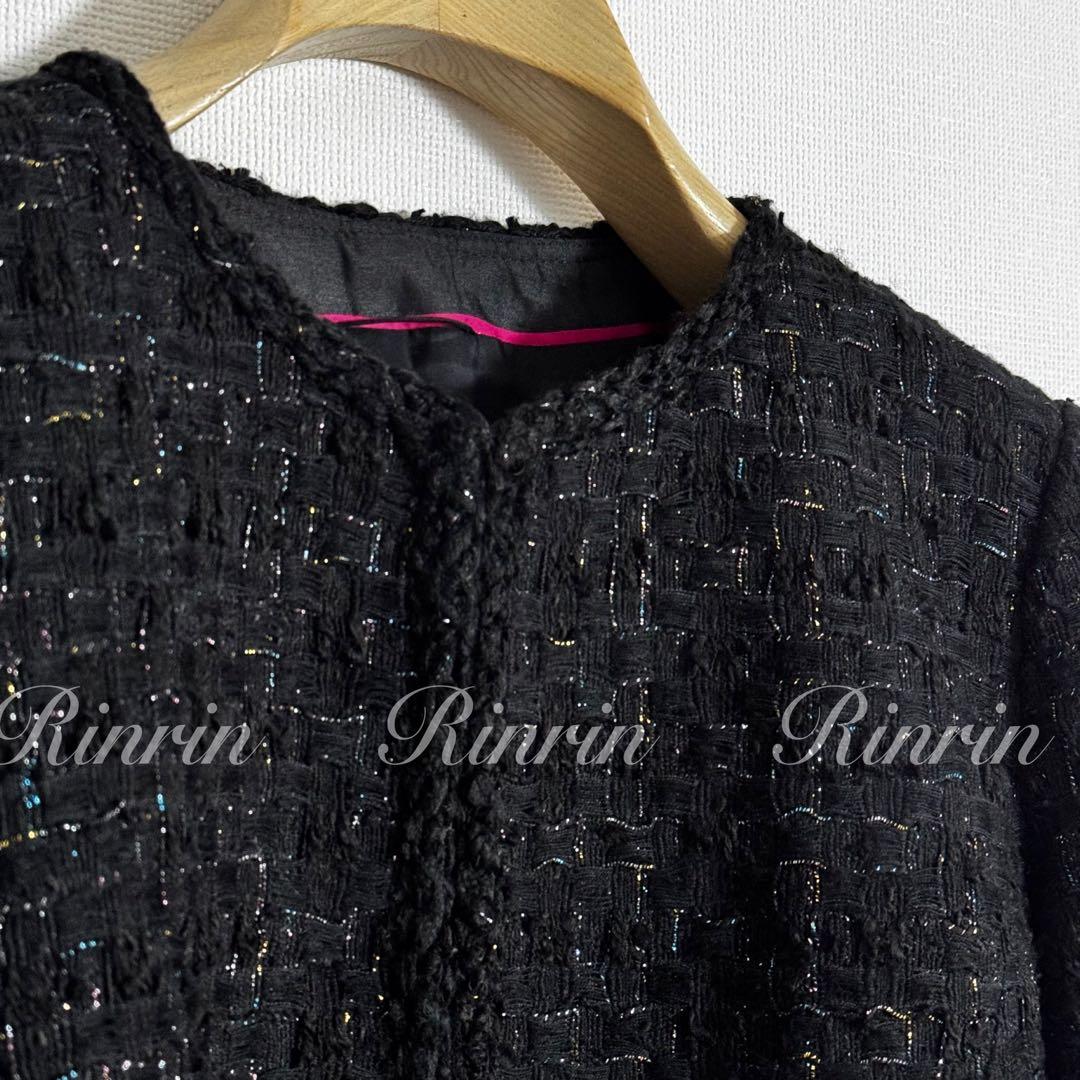 ANAYI ラメツイードペプラム ジャケット 38