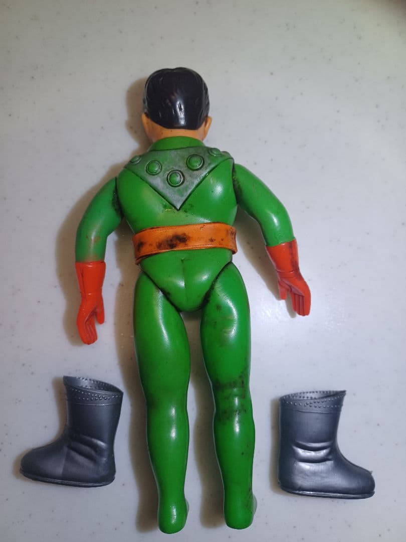 旧バンダイ サンダーマスク 面取れ ソフビ 当時物