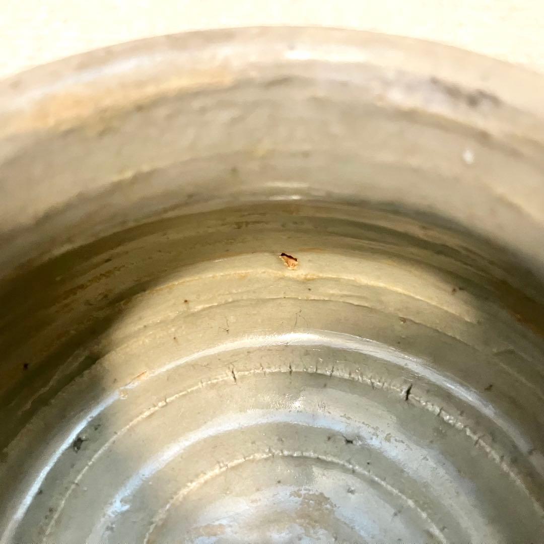 李朝 白磁 塩笥 壺 骨董 民藝 ベージュグレーII