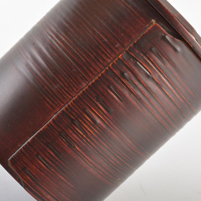 茶道具　田中勝重作　根来塗　へぎ目曲輪　金輪寺　茶器　共箱　V　6618