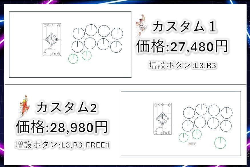 オーダーメイド QANBA OBSIDIAN アケコン L3,R3 増設カスタム