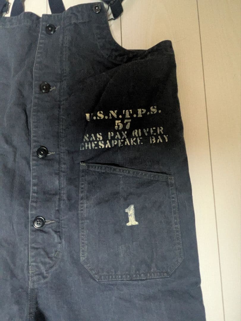 コリンボ COLIMBO ビブ オーバーオール 先染めヘリンボーンXLステンシル