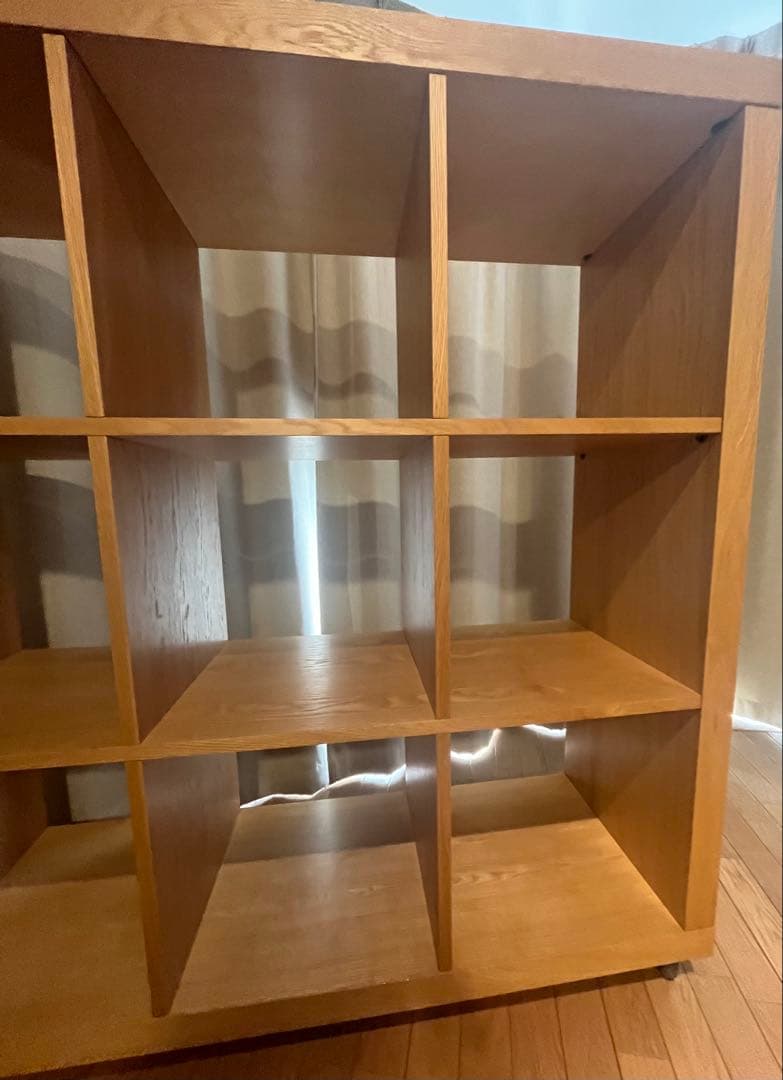 木製ラック 9マス キャスター付き