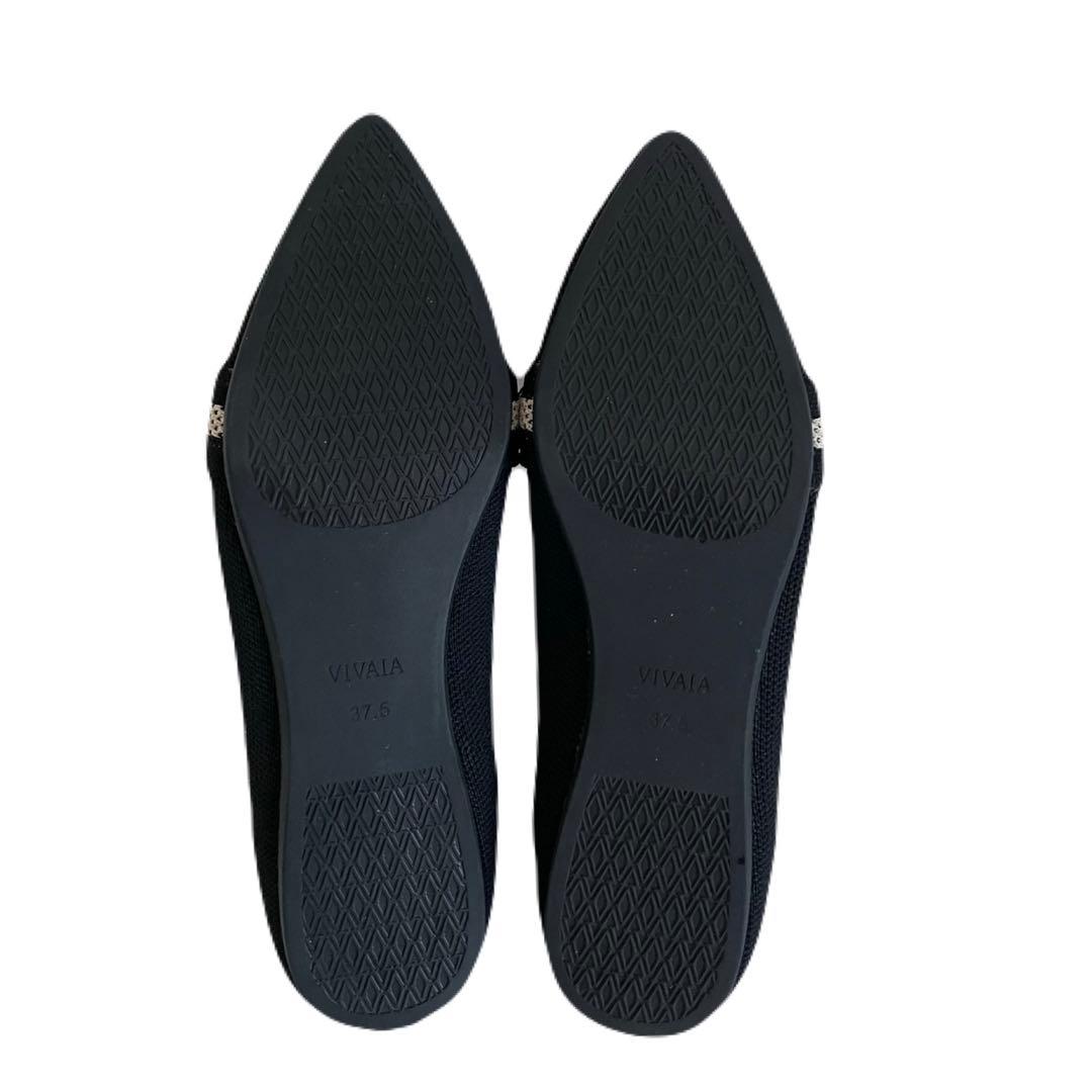 【極美品】ビバイア ミッシェル ポインテッドトゥボウディテール ニットローファー