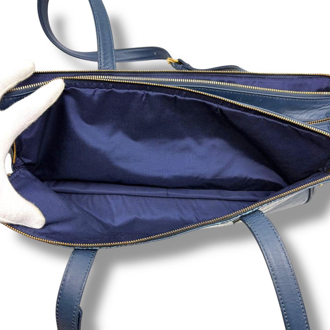 Roberta di Camerino クロコ型押し ショルダーバッグ ボストン