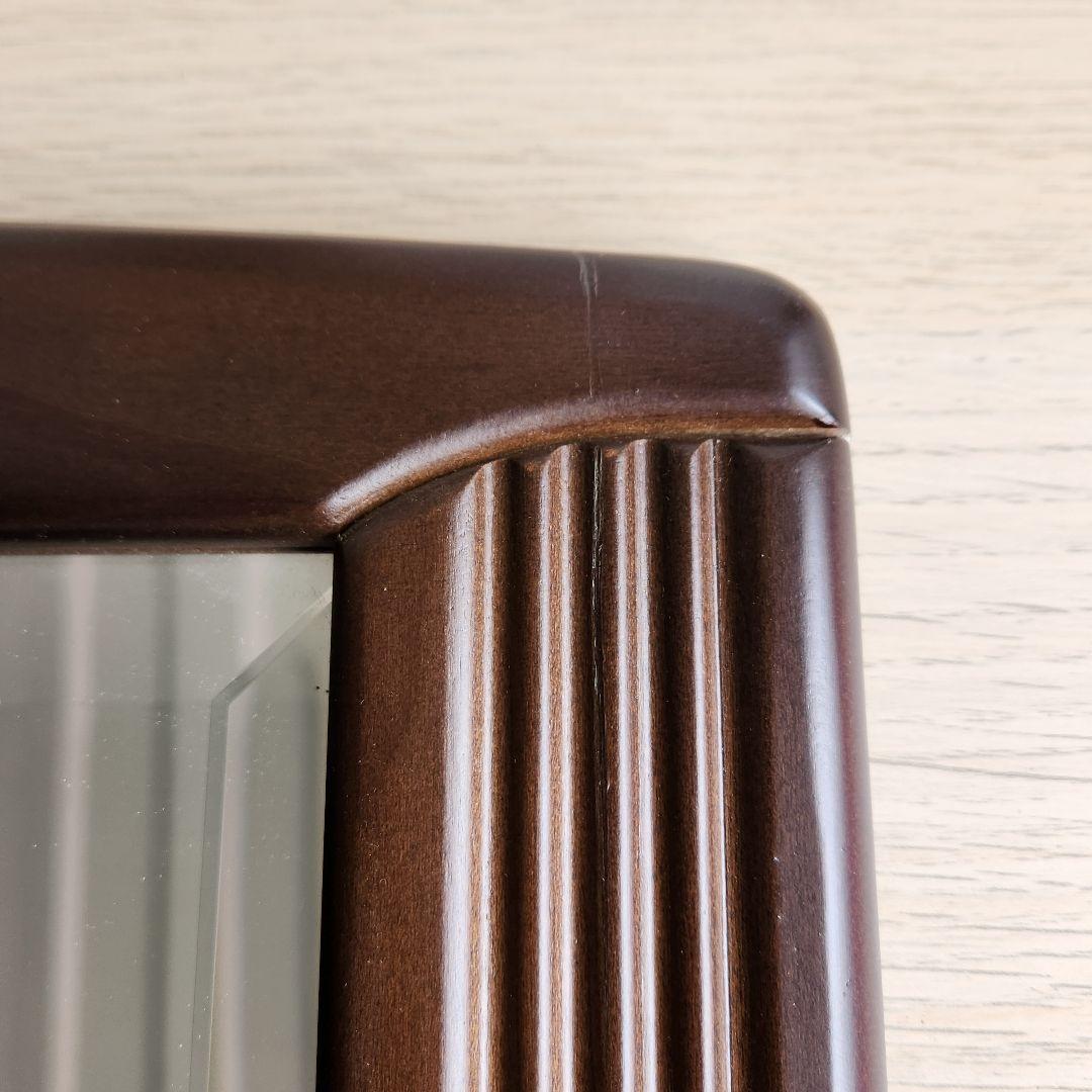 美品 ヴィンテージ　木製　ウォールミラー 壁掛け鏡 天然木 鏡　姿見