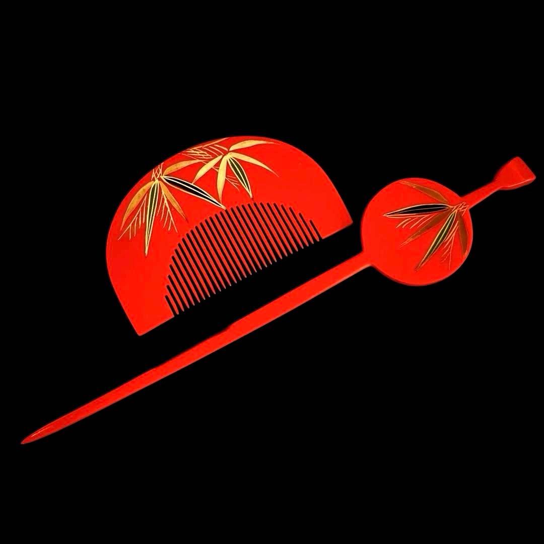 日本髪 髪飾り 七五三(7歳) 橙色