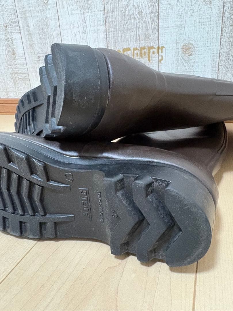 26.5〜27㎝★美品 AIGLEレインブーツ43 エーグルロング 長靴 ラバー