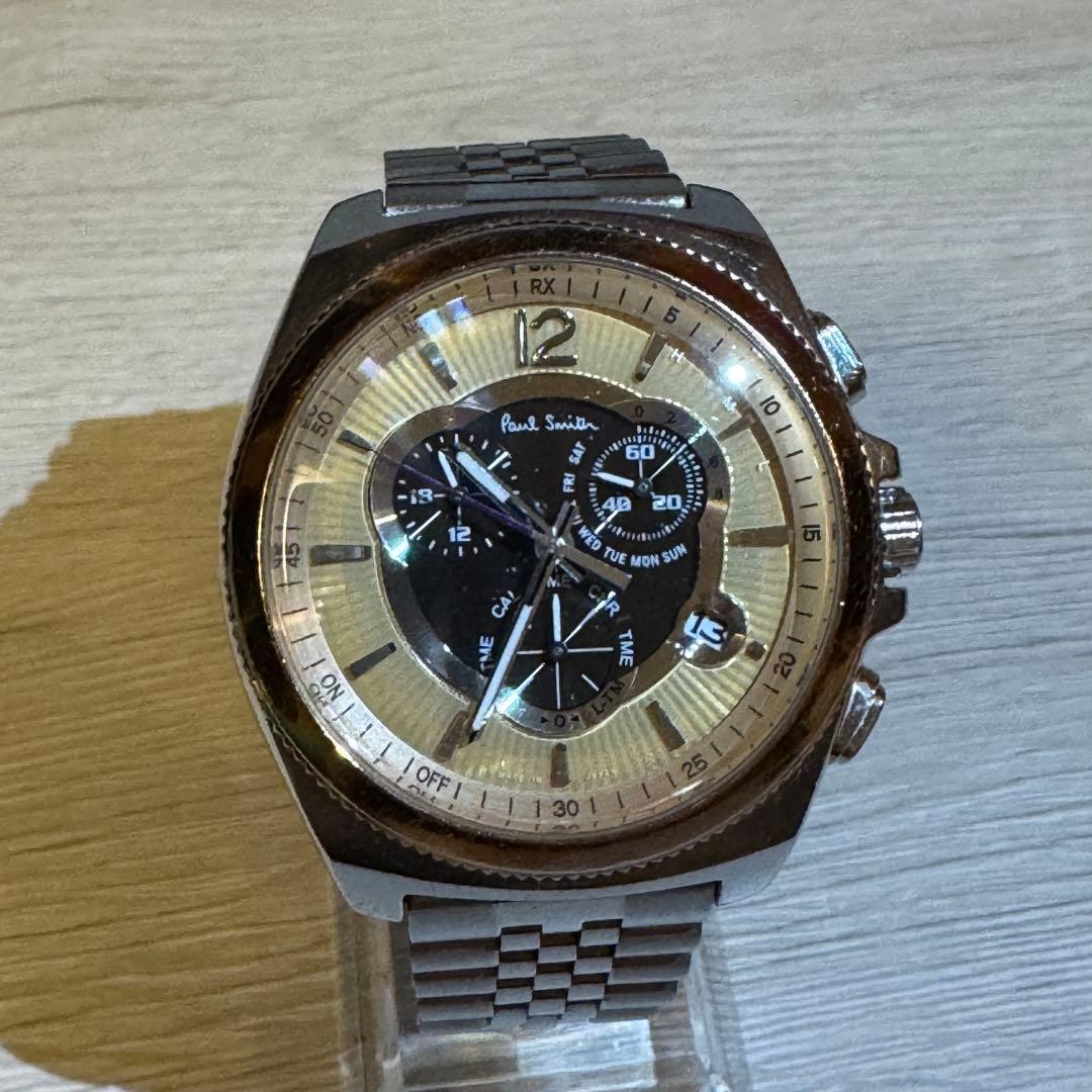 激レア✨ポールスミス PaulSmith 電波ソーラー メンズ腕時計 クロノ