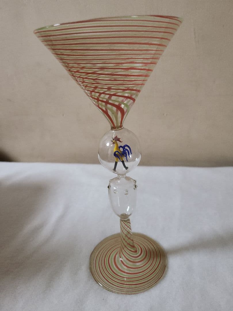 オーストリアビミエ工房アンティークフィギュア入りグラス