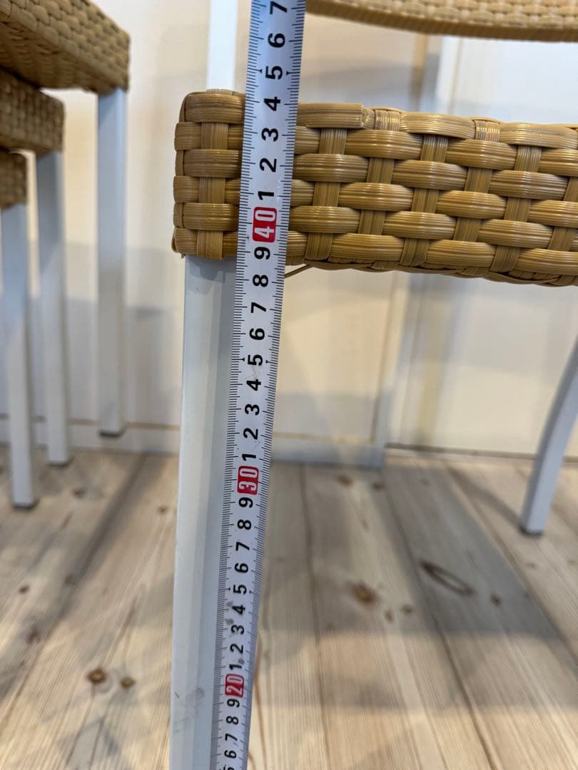 ラタン調スタッキングチェア 4脚セット テラス ガーデンチェア④