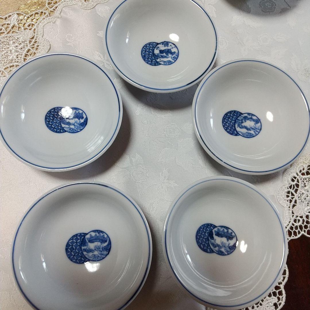 希少品　京焼　清水焼　北村賀善　祥瑞丸紋　徳利と盃　5客