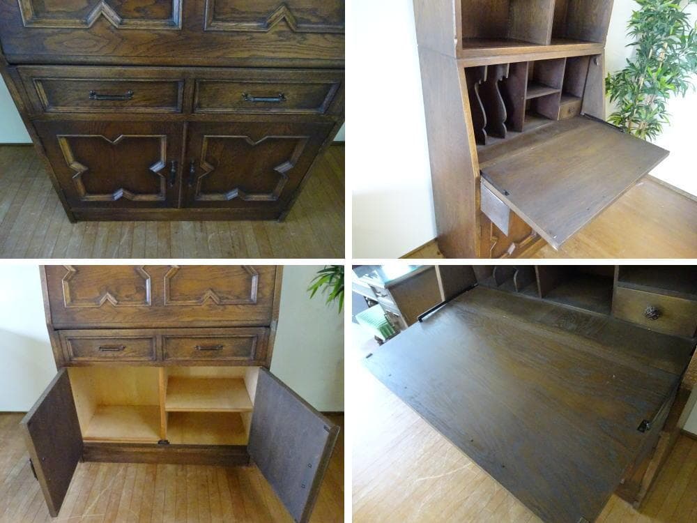 神戸洋家具　永田良介商店　上収納棚付き　ライティングビューロー