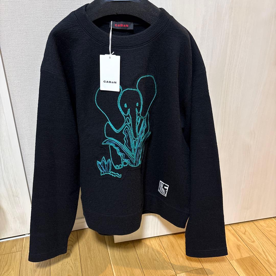 新品！CABaN ウールコットンダブルフェイス エンブロイダリープルオーバー