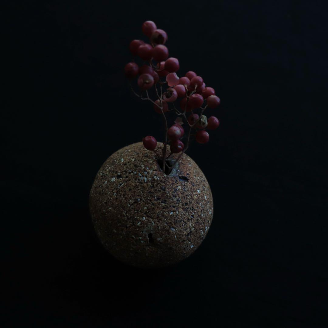 ☆岩田圭介　穴窯花入　花器　オブジェ　アート作品