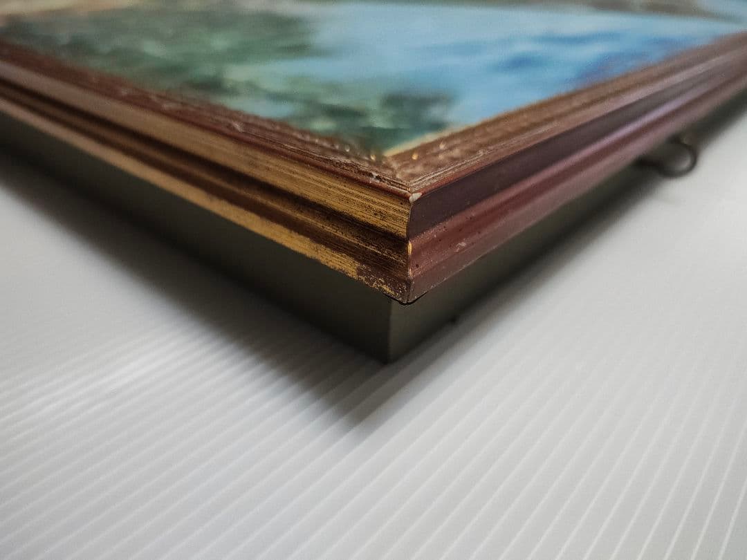 【送料込】F50号 特大 油彩額縁 ＋ 肉筆「大崩山 紅葉」 VIC木枠 公募展