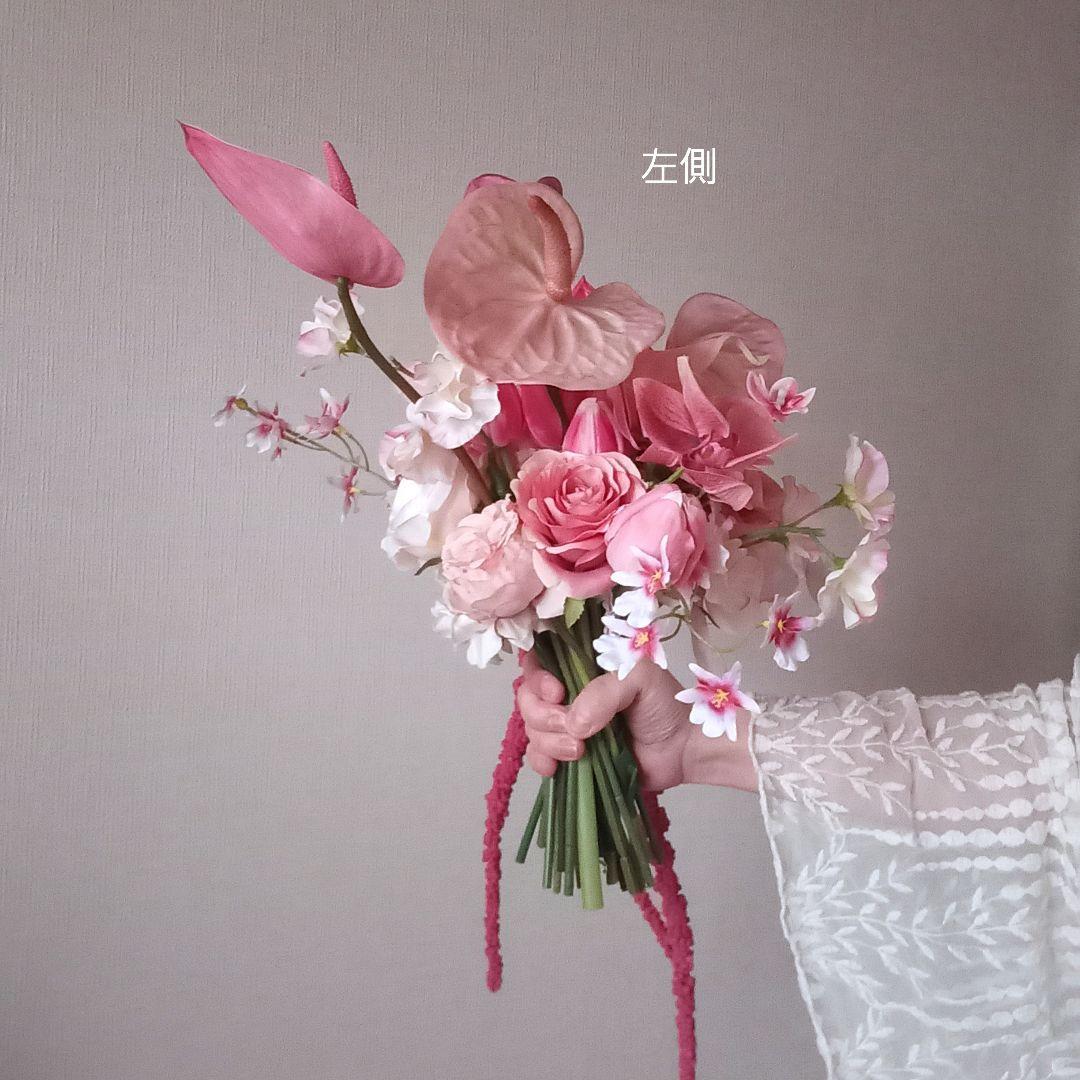 胡蝶蘭アマランサス　アンスリウム　ウェディングブーケ　アーティフィシャルフラワー