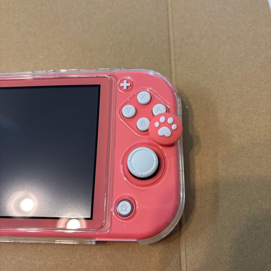Nintendo Switch Lite ピンク 肉球デザイン　クリアカバー