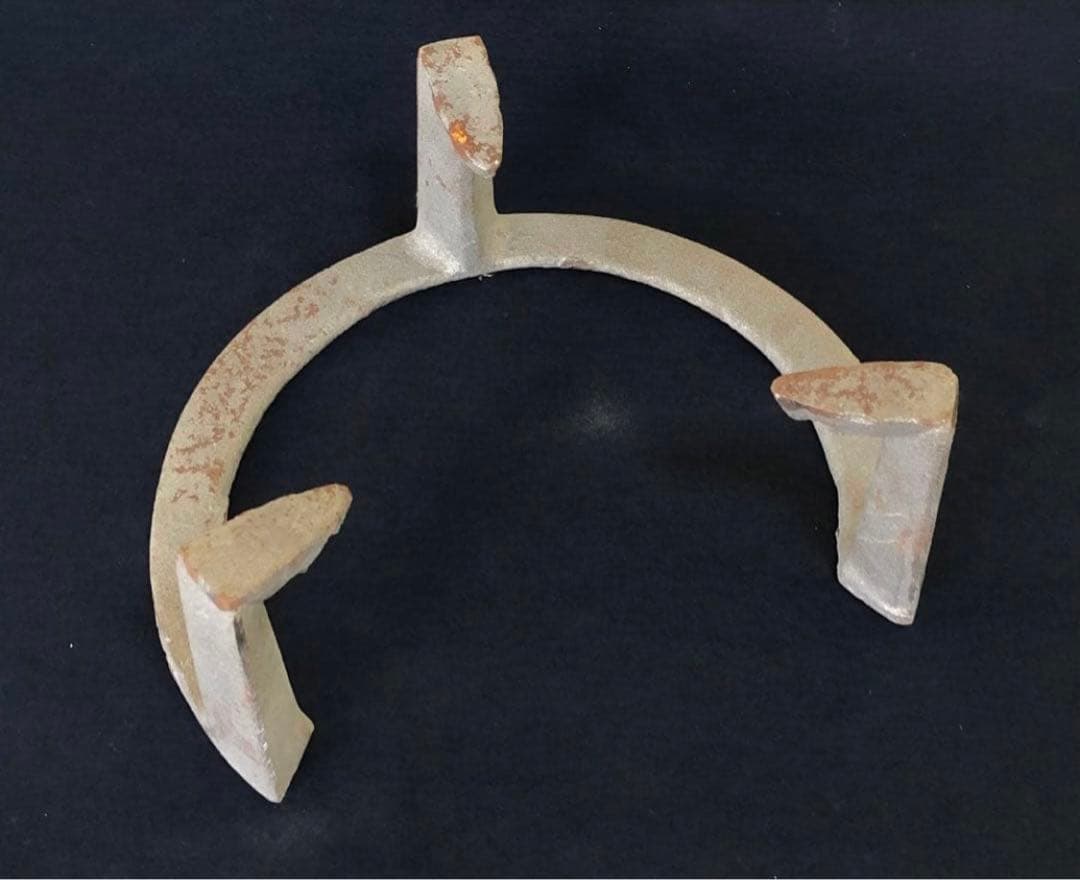 ❗️割引《R》唐銅面取風炉 高木八治良造 五徳 風炉灰3袋付 共箱260107か5