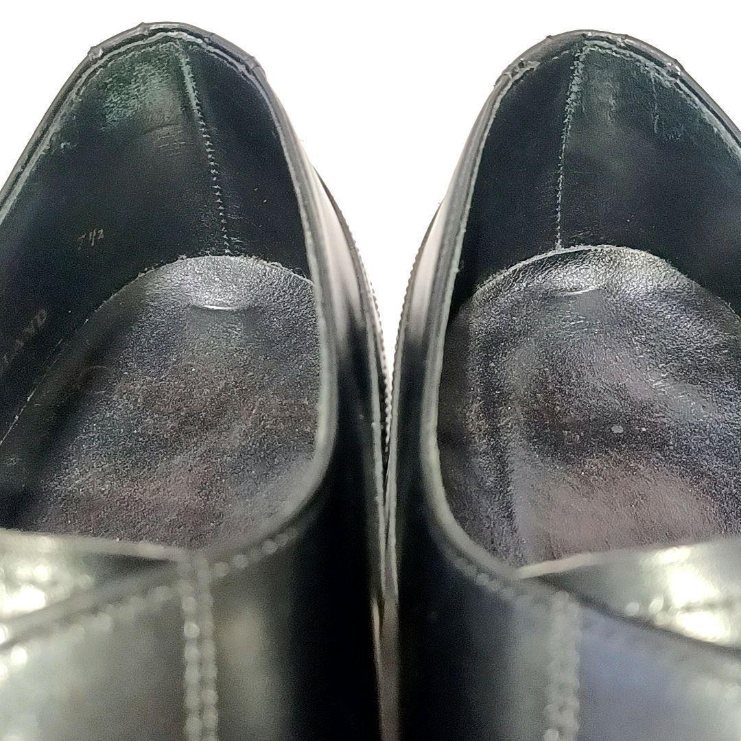美品★CHEANEY　チーニー　ガラスレザー　外羽根　ストレートチップ　ブラック