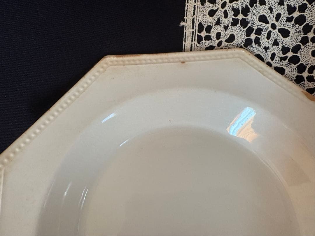 クレイユモントロー窯 オクトゴナル 深皿プレート フランス アンティーク