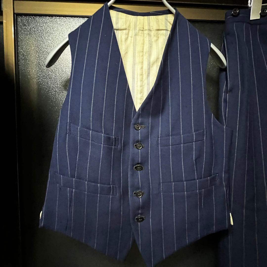 40s British vintage 3ピース スーツ ストライプ イギリス