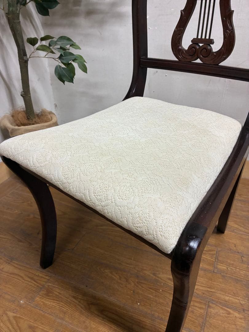 管429☆イギリス製☆アンティーク☆リラLyreバックチェア☆ダイニングチェア