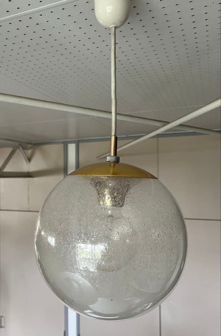 ヴィンテージ　ガラスボール　ペンダントランプ　ミッドセンチュリー　スペースエイジ