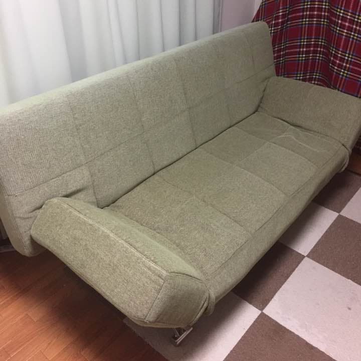 【送料込み】ソファベッド 薄緑