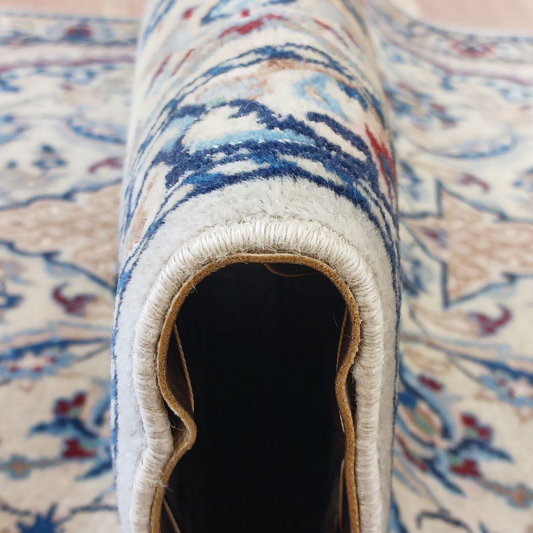 専用Y2617 ペルシャ絨毯 ナイン産 手織り ウール ラグ マット