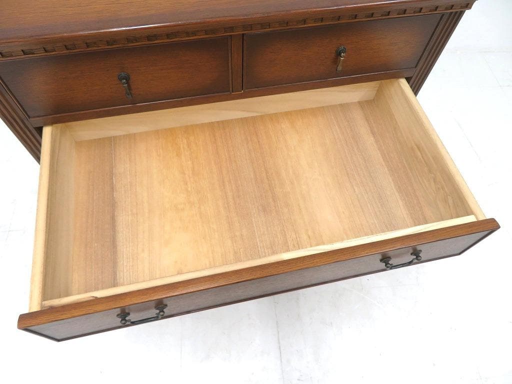 展示品　上坂木材　オーク材　ブルックス　4段　チェスト　整理箪笥　キャビネット