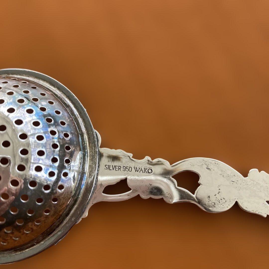 純銀 シルバー WAKOティーストレーナー　アンティーク