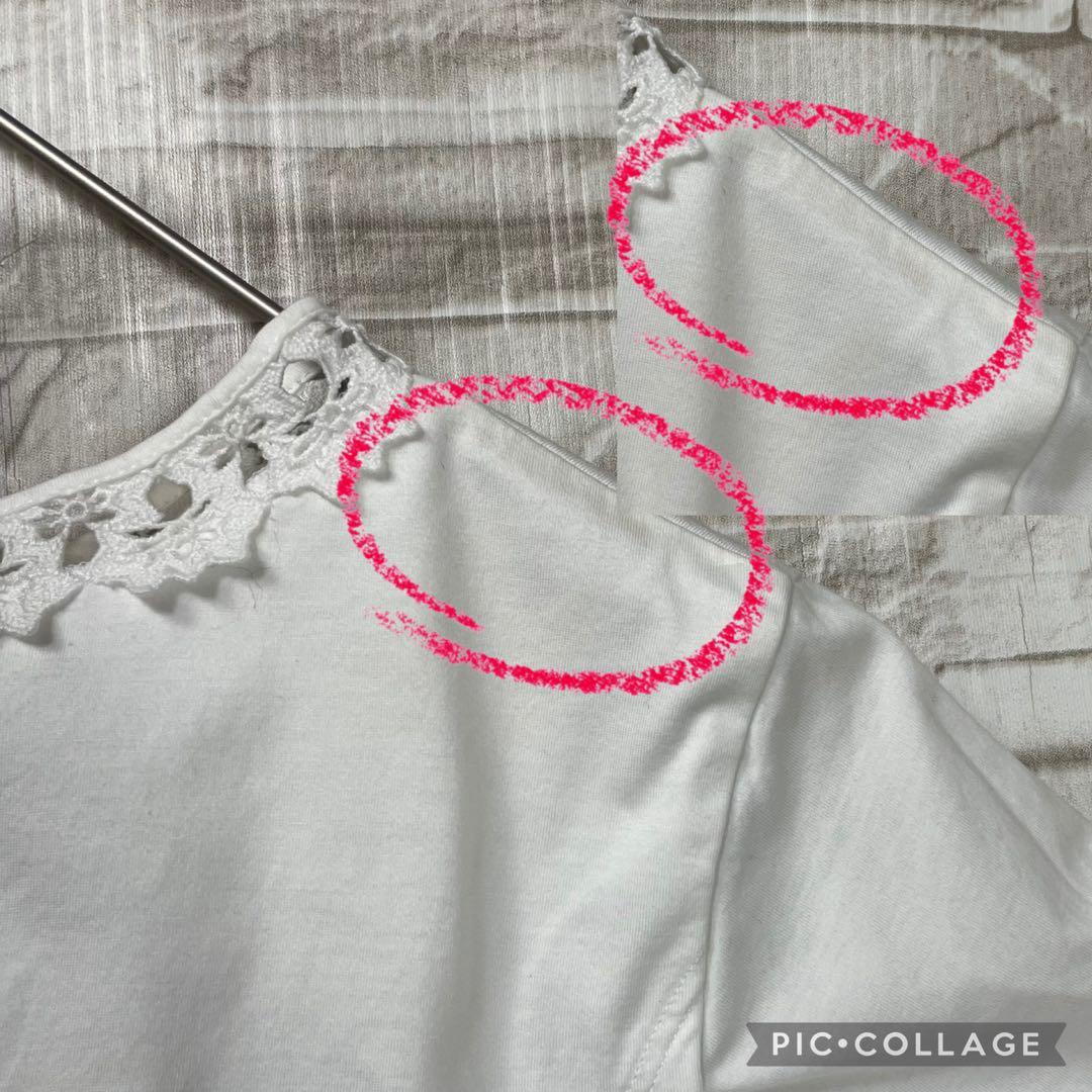 【美品】モンクレール★レース刺繍　ロゴワッペン　Tシャツ　Aライン　ホワイト　M