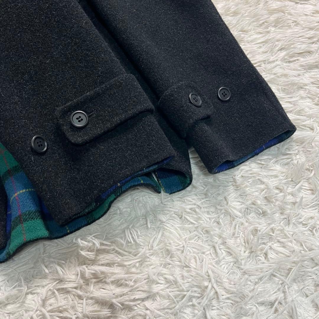 PPFM wool/nylon double face coat 裏チェック