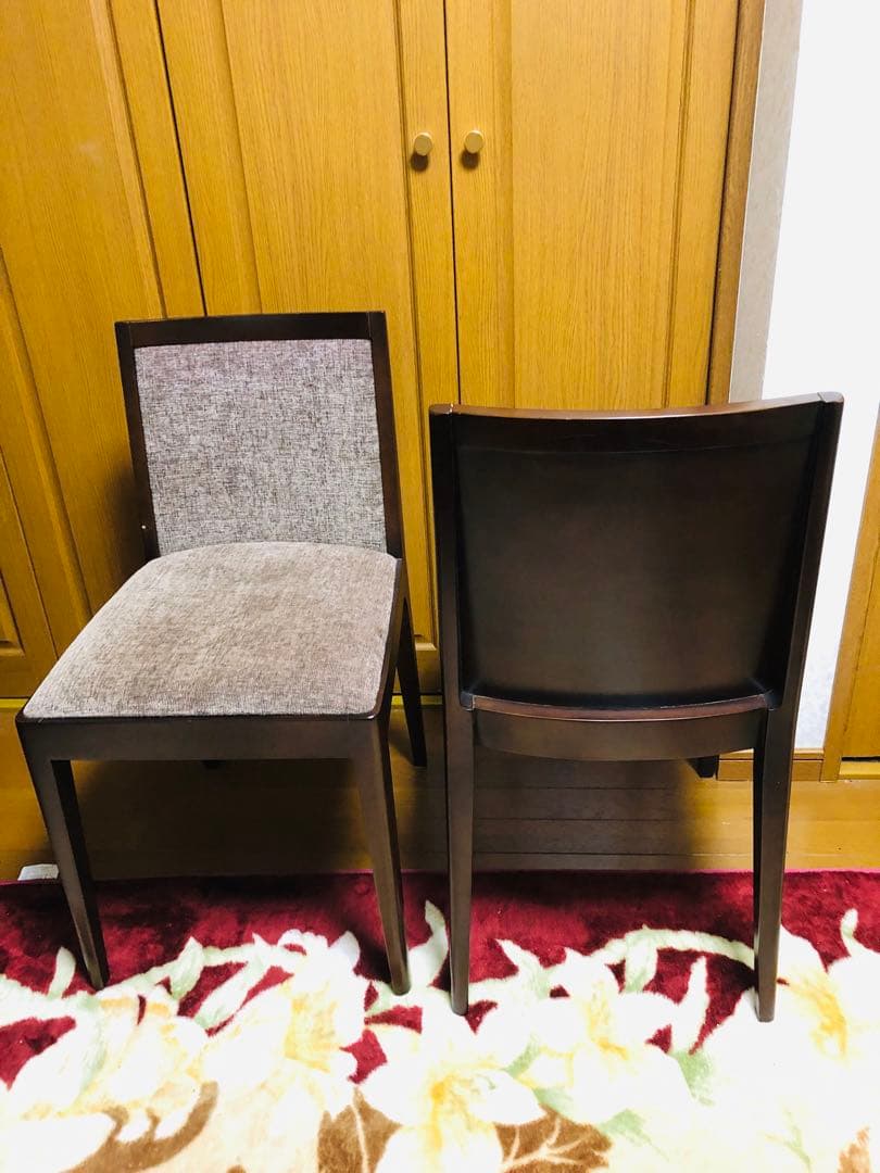 SOGO／相合家具　ブラウンファブリック　ダイニングチェア　2脚セット　③