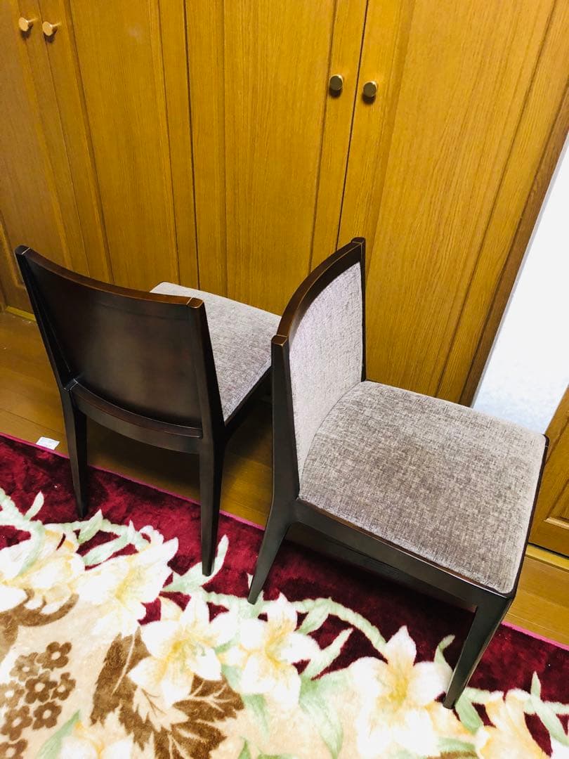 SOGO／相合家具　ブラウンファブリック　ダイニングチェア　2脚セット　③