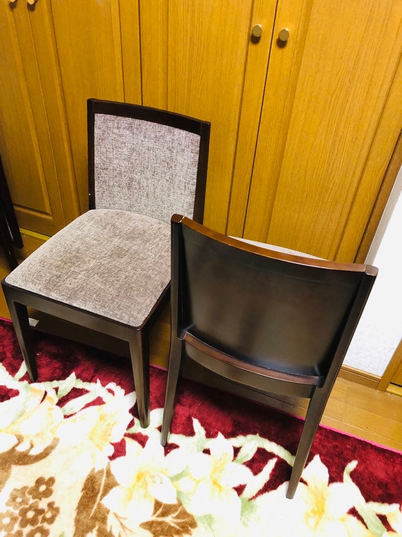 SOGO／相合家具　ブラウンファブリック　ダイニングチェア　2脚セット　③