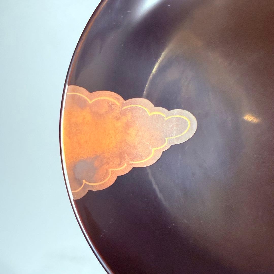 輪島塗　武田漆器店　金蒔絵牛車桜文吸物椀　国産漆100％使用　共箱　資産家特注品